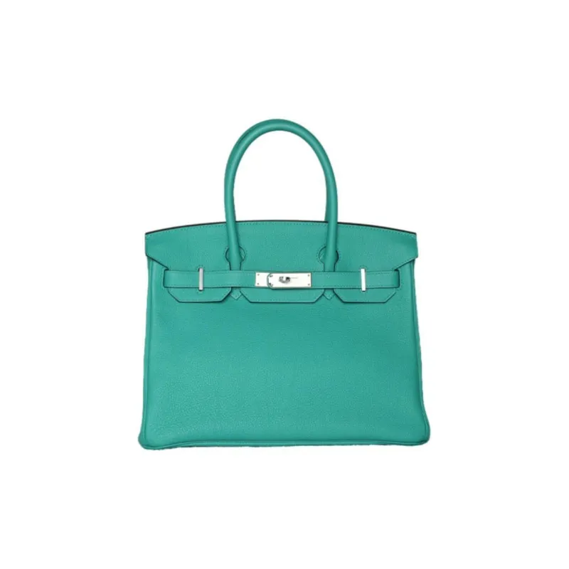 HERMES Birkin Togo Calfskin And Cow Leather Combo Birkin Bag Handbags Women's U1 Vert Verone Verona Green-1