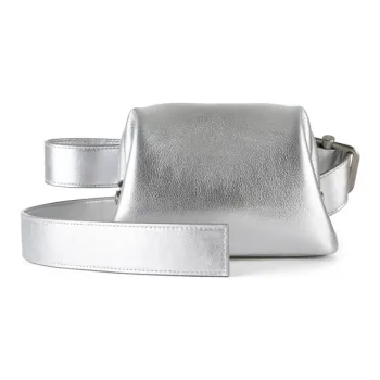 OSOI PECAN BROT Cow Leather Crossbody Bag Shoulder Bag Women's Silver