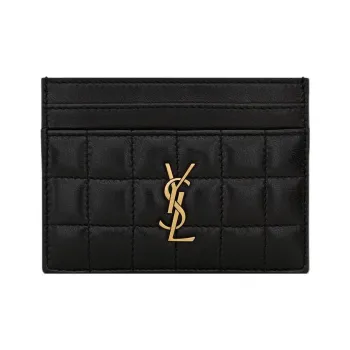 SAINT LAURENT Sheepskin Card Holder Women's Black