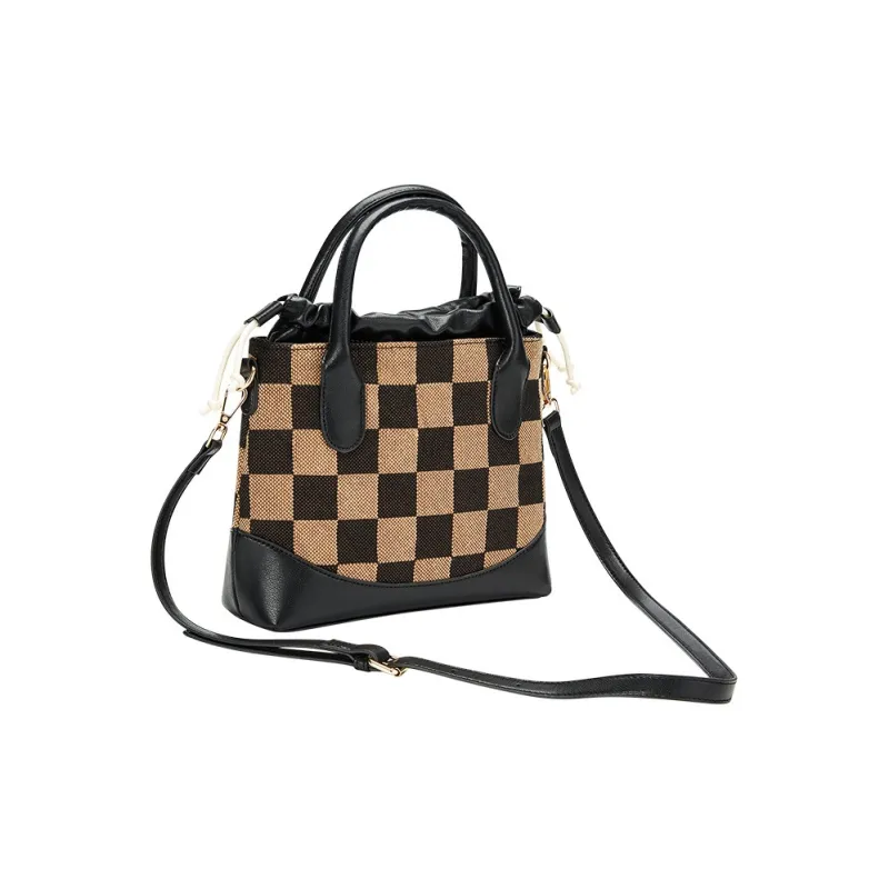 JANE KLAIN Synthetic Leather Patchwork Fabric Crossbody Bag Regular Women's White/Black/Red-9