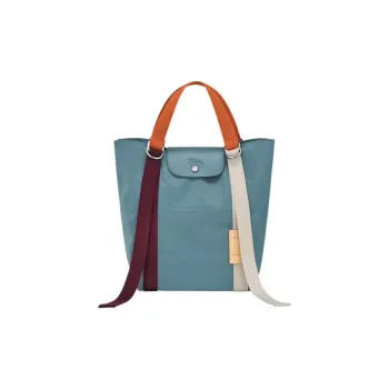 LONGCHAMP Le Pliage Re-play Leather Tote Bag Shopping Bag Shoulder Bag Handbag Small Size Women's Arctic Blue