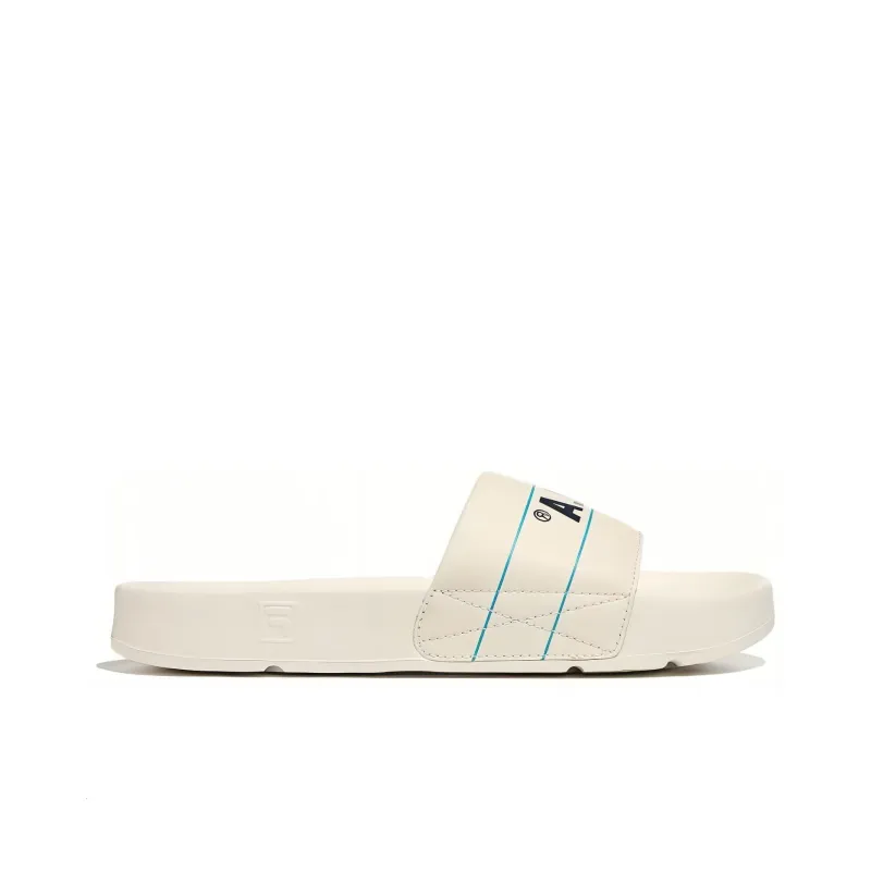 FILA Drifter Lines Casual Sports Slippers Unisex Beige Blue Korean Version 'Creamwhite Blue'-1