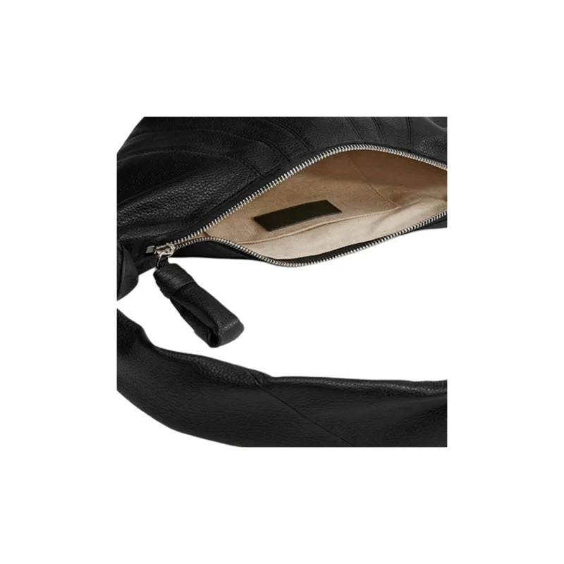 Lemaire Soft Leather Croissant Bag Crossover Bag Goat Horn Bag Portable Crossbody Bag Shoulder Bag Men's Black-9