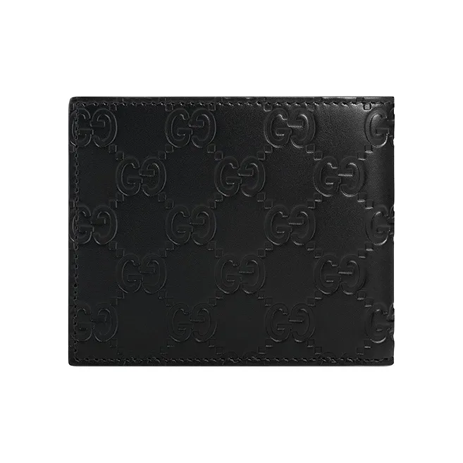 GUCCI Embossed Leather Wallet Men's Black-2
