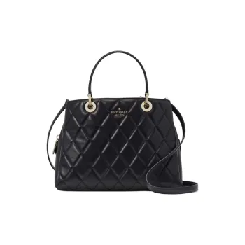 Kate Spade Smooth Quilted Leather Handbag Shoulder Bag Crossbody Bag Women's Black