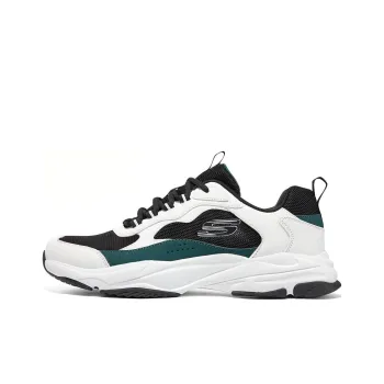 Skechers D'LITES 1.0 Cushioning Anti Slip And Wear Resistant Low Top Chunky Sneakers Men's White Green