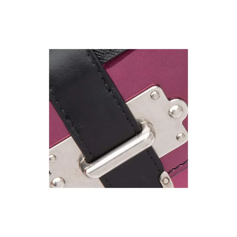 PRADA Cahier Cow Leather Small Square Bag Wallet Women's Red-3