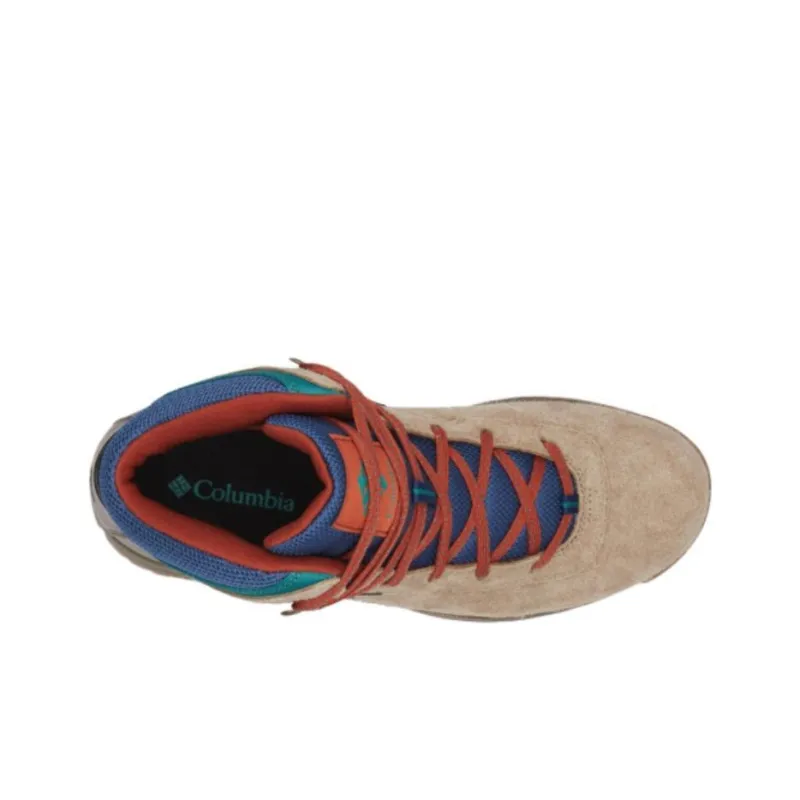 Columbia NEWTON RIDGE Cushioning Wear-Resistant High-Top Trekking Shoes Men's Brown Orange Blue-3