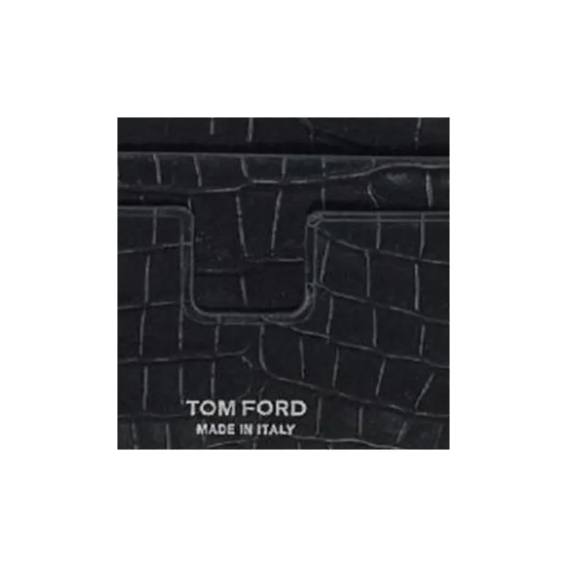 TOM FORD Leather Card Holder, Wallet Men's Black-3