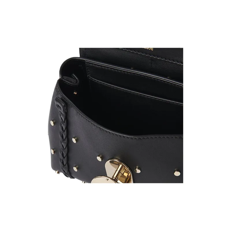 Chloe Penelope Series Smooth Calf Leather Handbag Shoulder Bag Mini Women's Black-4