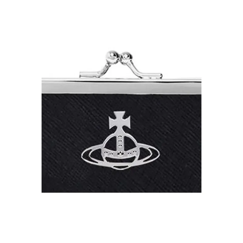 Vivienne Westwood Grain Leather Coin Purse Mini Unisex Black-5