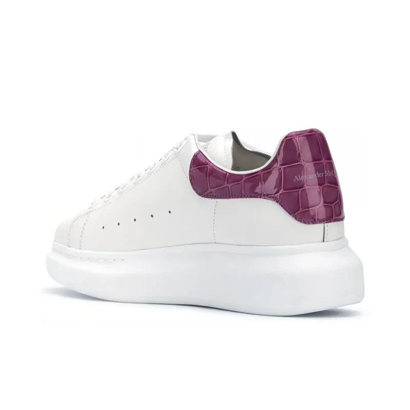 Alexander McQueen Oversized Stylish Skateboarding Shoes Women's White Purple-3
