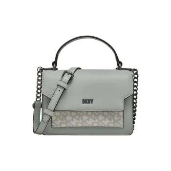 DKNY Leather Handbag Shoulder Bag Crossbody Bag Women's Gray