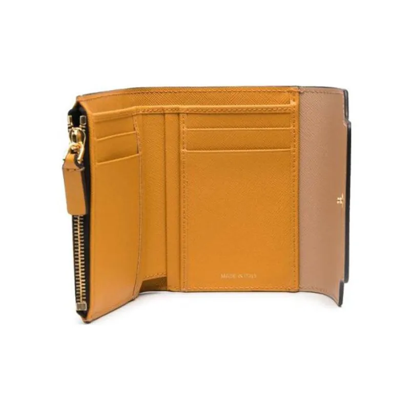 MARNI Cow Leather Wallet Women's Orange/Purple/Beige-3