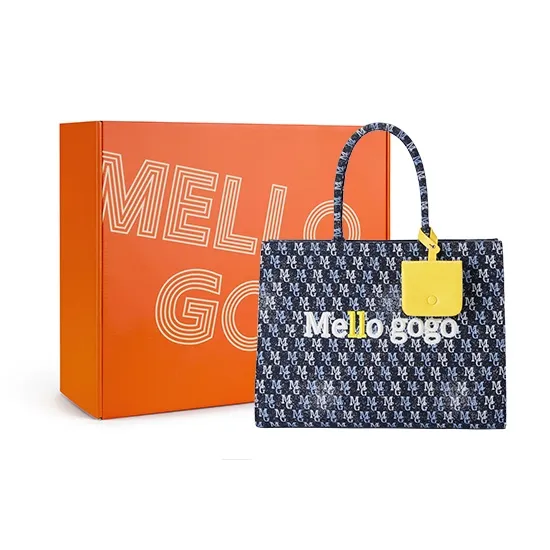 MELLO GOGO Fabric Tote Bag Shopping Bag Shoulder Bags Handbags Large Size Women's Midnight Black/Midnight Blue-7