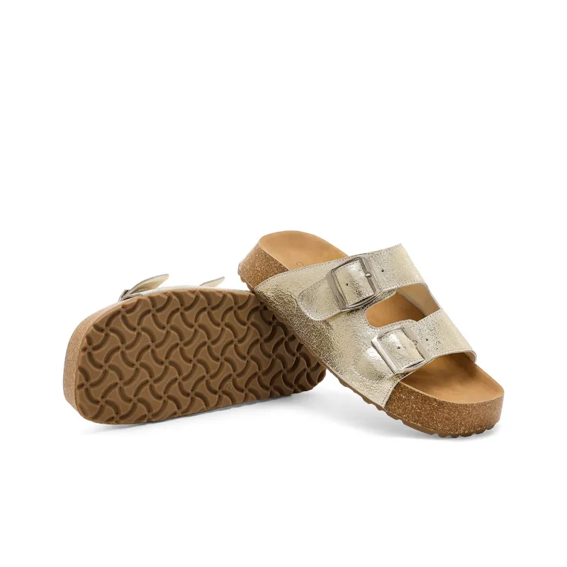 C°BANNER Quiet Slip Resistant Slide Slippers Women's Gold-2