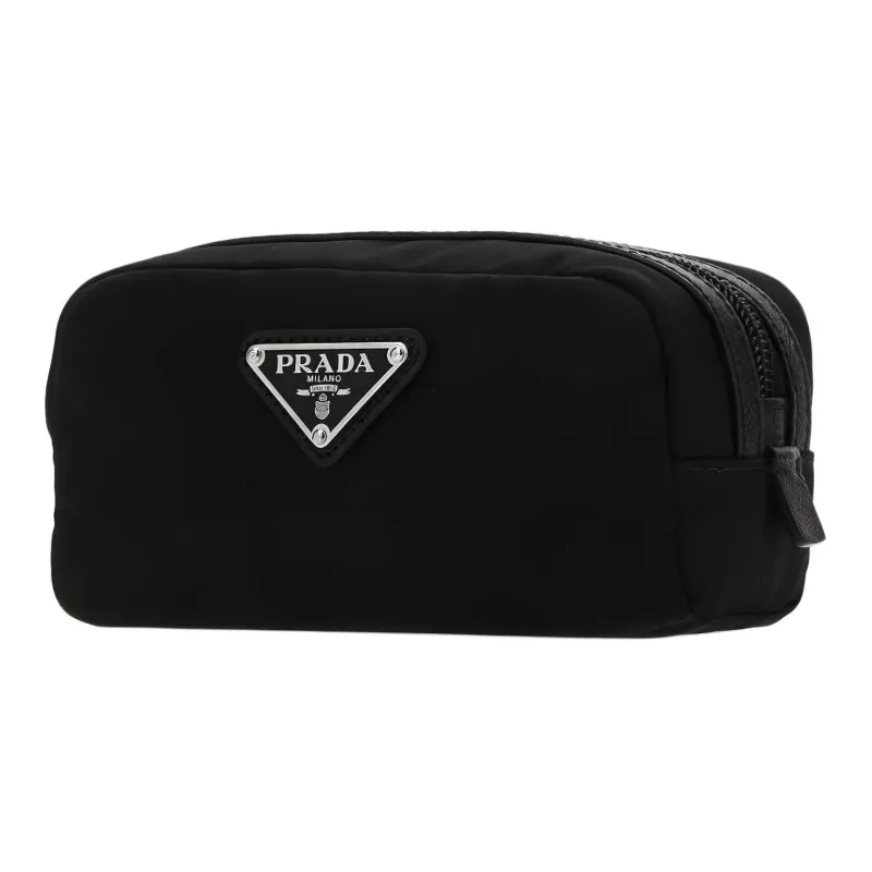 PRADA Polyester Makeup Bag Unisex Black-1