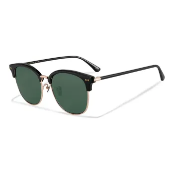APRIL Plate Frame Titanium Round Sunglasses Unisex