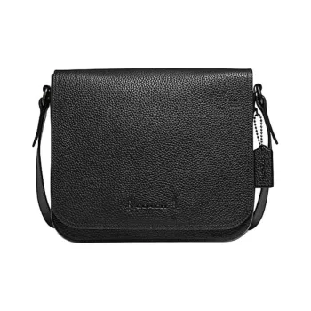 COACH Grain Leather Messenger Bag, Shoulder Bag, Crossbody Bag Medium Size Men's Black