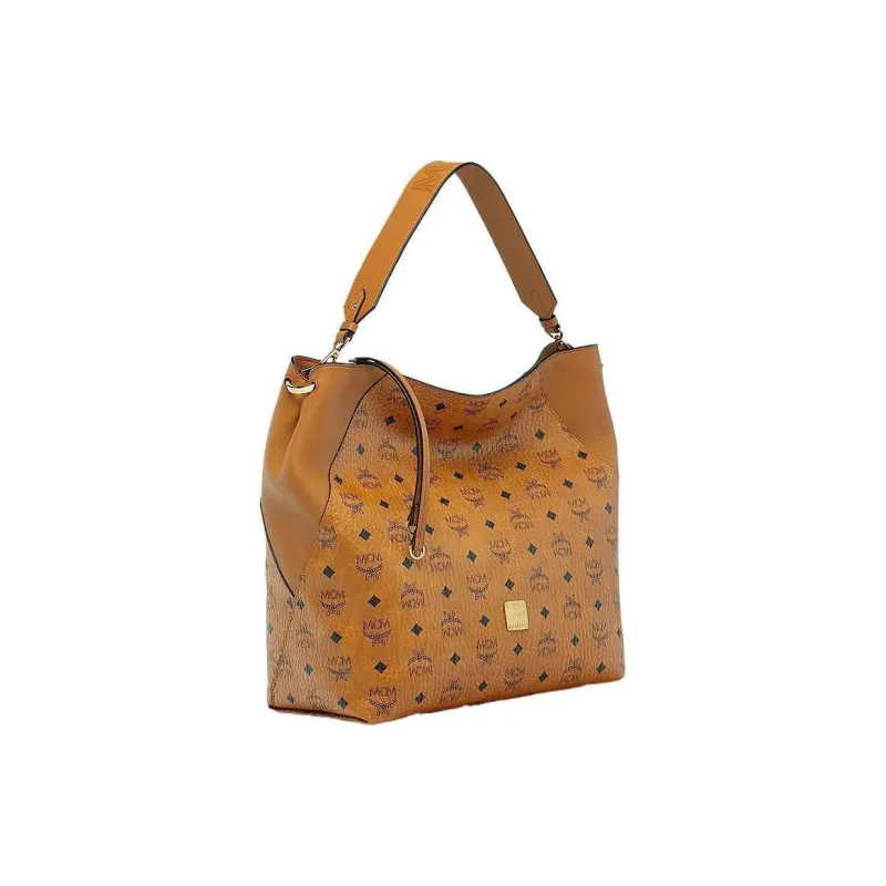 MCM Leather Tote Bag, Shopping Bag, Handbag Large Size Women's Cognac-1