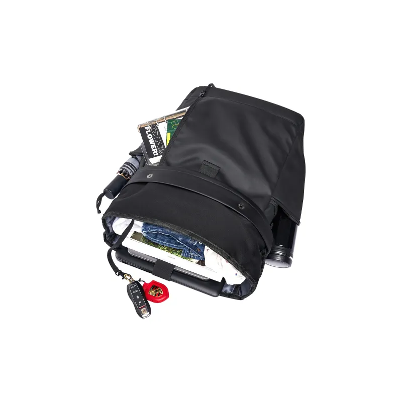 TANGCOOL Nylon Fabric Backpack Large Size Men's Black-4