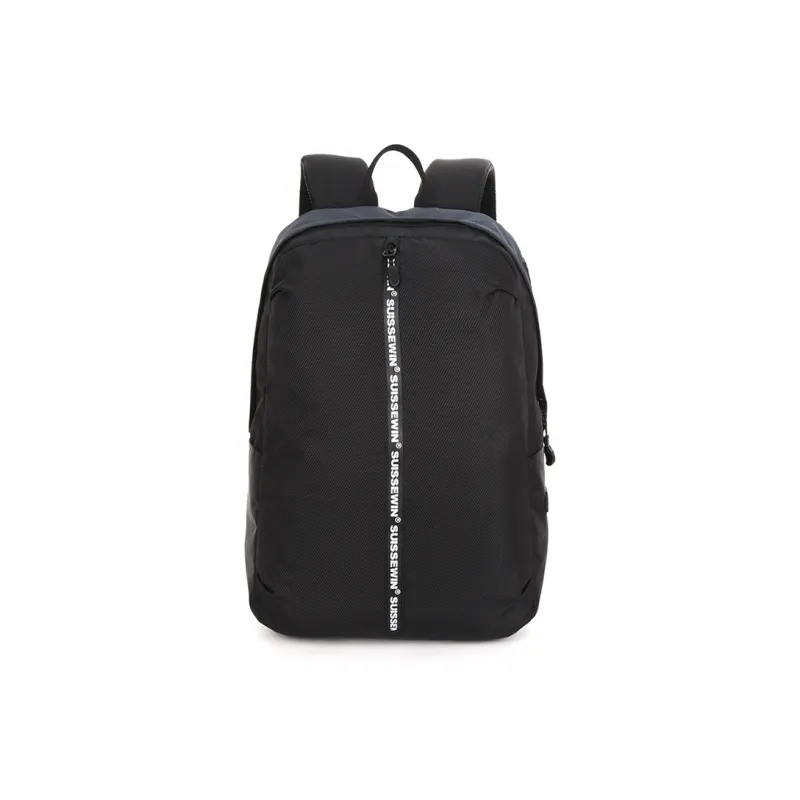 SUISSEWIN Polyester Backpack Regular Unisex Black/Gray/Blue-8