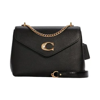 COACH Tammie Leather Flap Bag Shoulder Bag Crossbody Bag Medium Size Women's Black