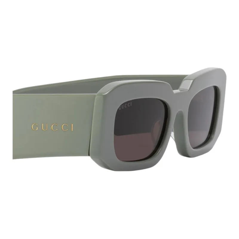 GUCCI Plate Frame Acetate Rectangular Sunglasses Men's Green-3