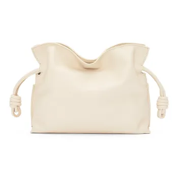 LOEWE Cow Leather Shoulder Bag Crossbody Bag Clutches Mini Women's Ecru