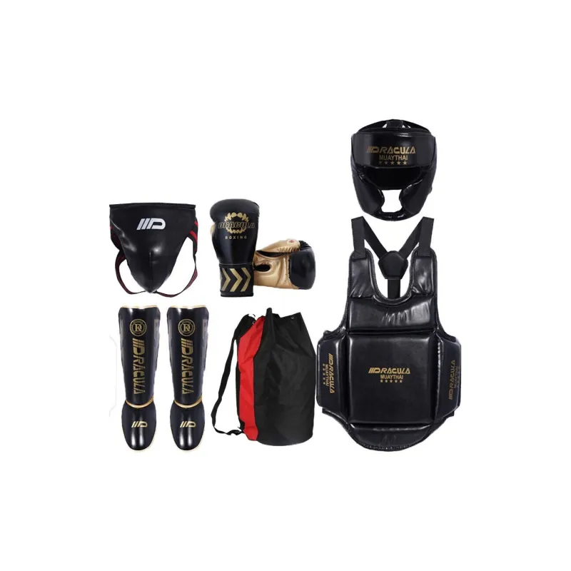 MUAYTHAI DRACULA Boxing Protective Gear Set Unisex Black White-2