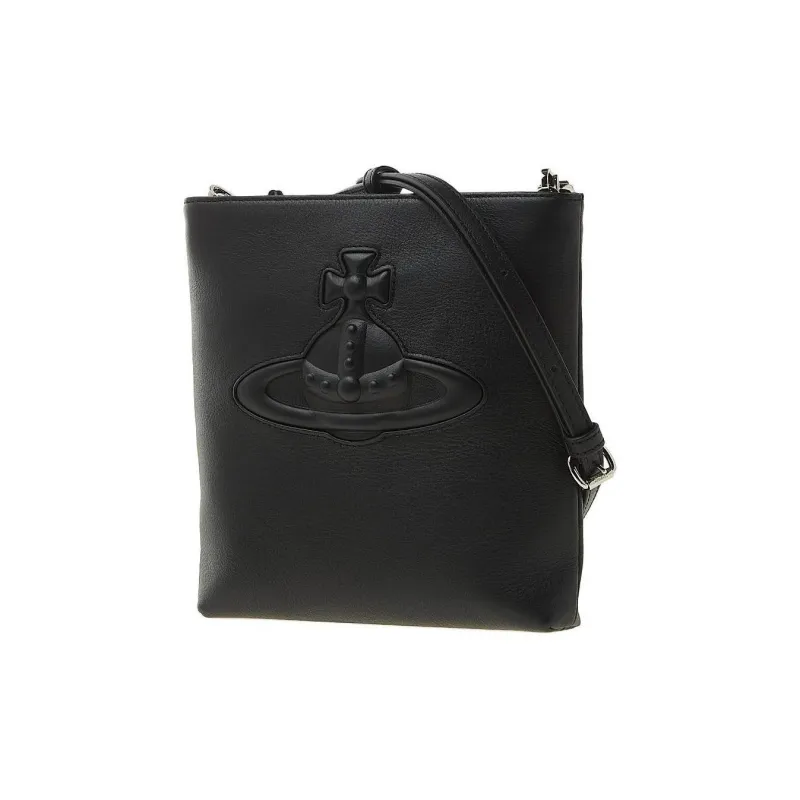 Vivienne Westwood Cow Leather Shoulder Bag, Crossbody Bag Unisex Black-1