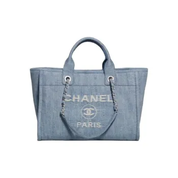 CHANEL Small Denim 23S Shopping Bag Light Blue AS3257