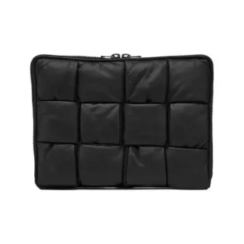 Bottega Veneta Intrecciato Cow Leather With Wool Storage Bag Clutch Men's Black