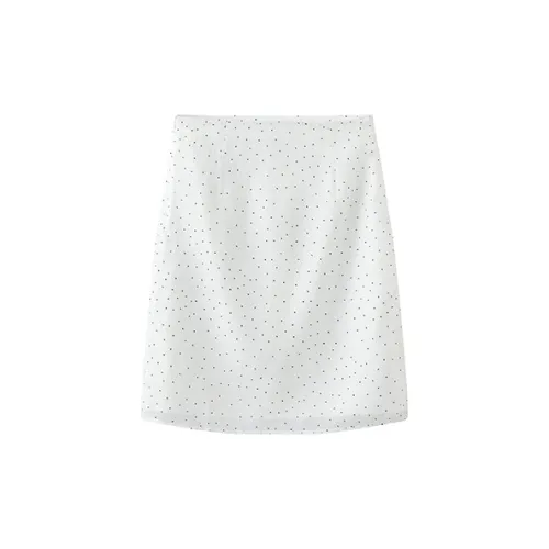 Cubic Casual Short Skirts Women's White Polka Dot