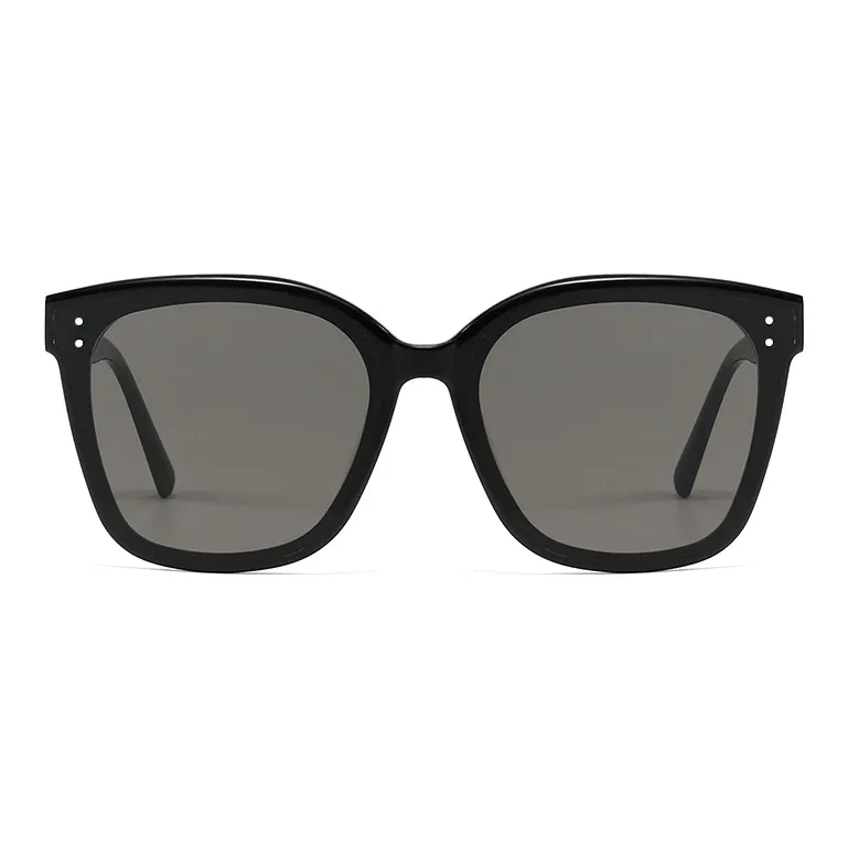 BOELEO Plate Frame Irregular Shape Sunglasses Unisex Black Transparent-0