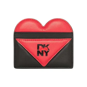 DKNY Lambskin Card Clip Card Holder Women's Black