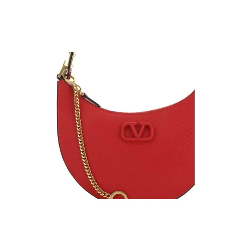 Valentino Vlogo Grained Calfskin HOBO Bag Shoulder Bags Handbags Mini Women's Red-3