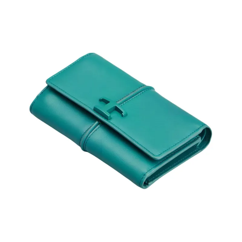 TOD'S Calfskin Wallet Women's Green-2