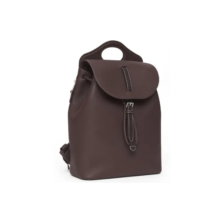 Burberry Pocket Bag Leather Backpack Men's Dark Gray Brown-1