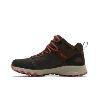 Columbia PEAKFREAK II Waterproof And Breathable Mid-Top Trekking Shoes Men's Brown Red