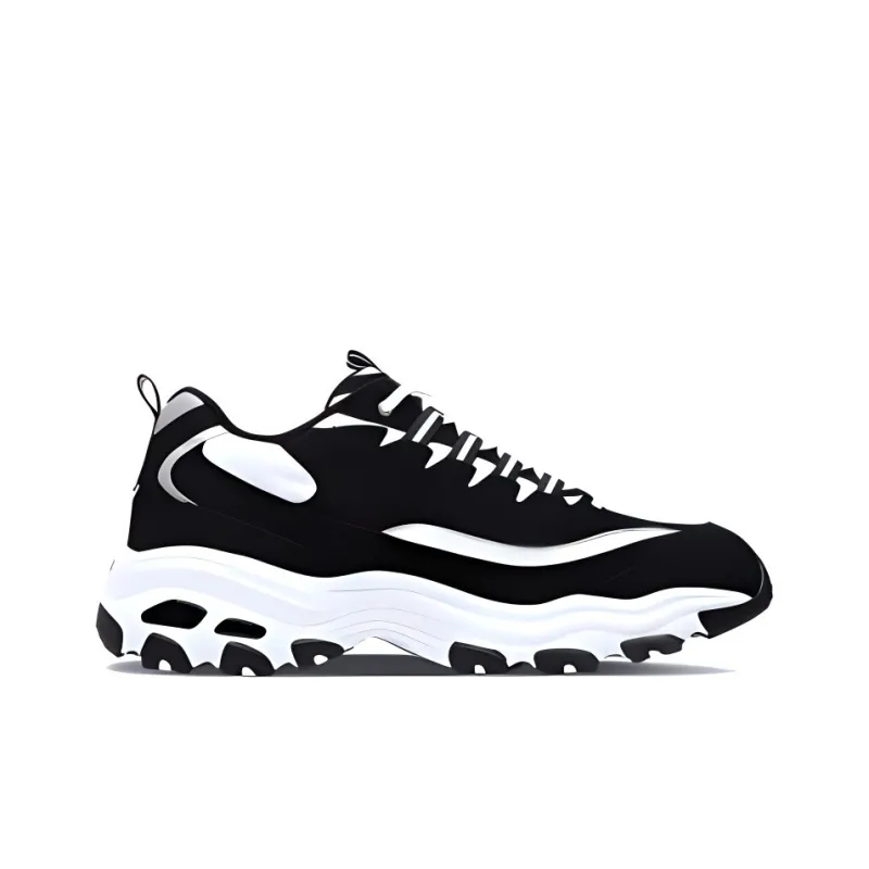 Skechers D'LITES 1.0 Panda Shoes Anti-Slip And Wear-Resistant Breathable Low-Top Chunky Sneakers Men's Black White-1