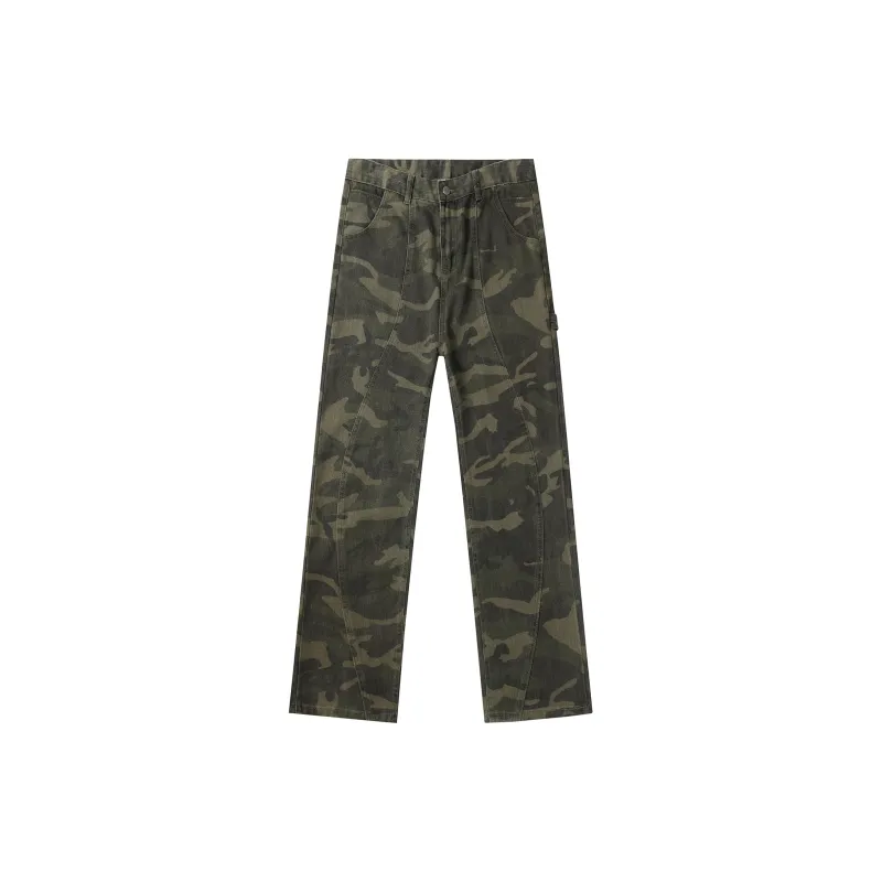 TESTUNG Jeans Unisex Green Camouflage-0