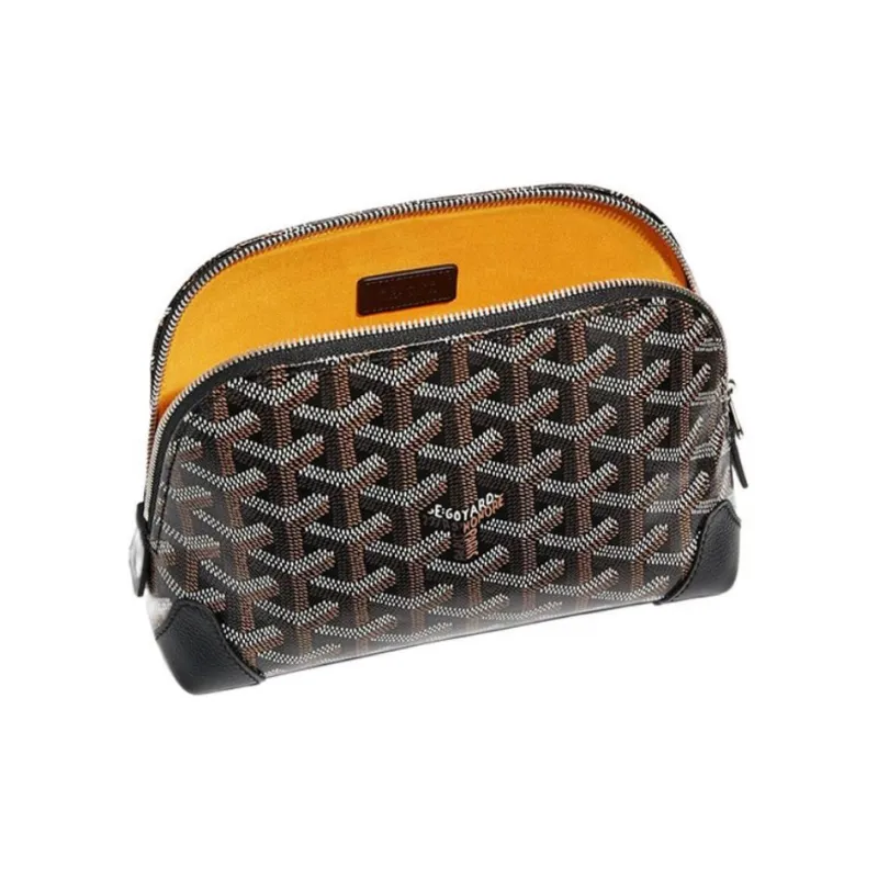 GOYARD Vendôme Canvas With Calfskin Dog's Teeth Makeup Bag Women's Black-2