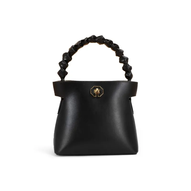 TOMATO&POTATO Cow Leather One Shoulder Handbag Crossbody Bag Regular Women's Ecru/Black/Khaki-6