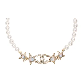 CHANEL Necklaces Women's Gold