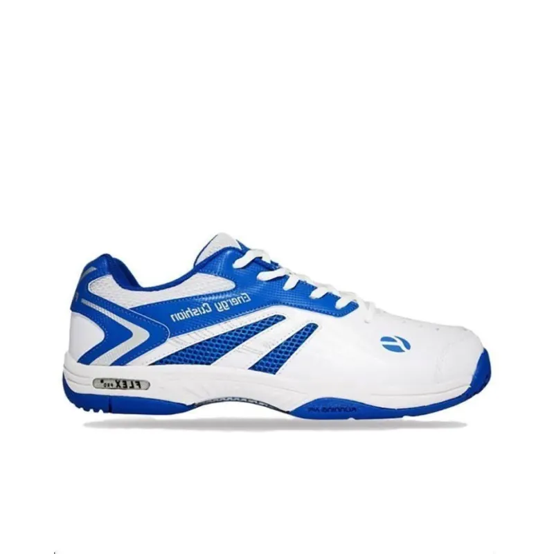 FLEX PRO Anti-Slip Wear-Resistant Low-Top Badminton Shoes Unisex White Blue-1