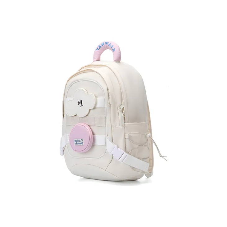 VANWALK Polyester Backpack Regular Unisex Yellow/Blue/White/Purple-5