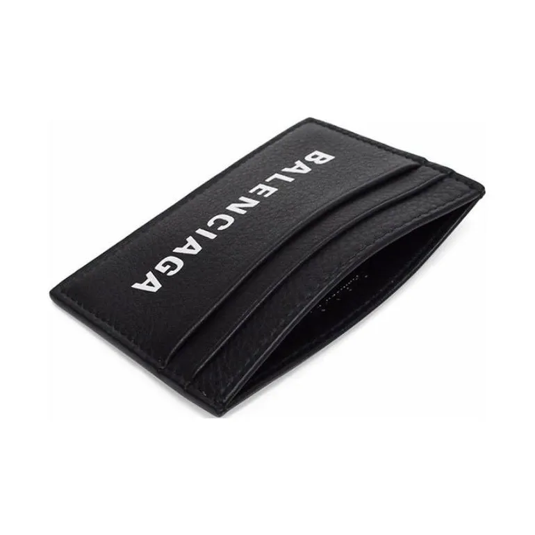 Balenciaga Cow Leather Card Holder Unisex Black-3