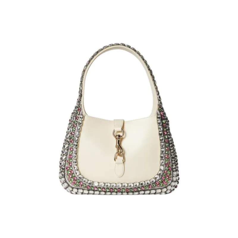 GUCCI Leather Handbag Shoulder Bag Small Size Women's White-0