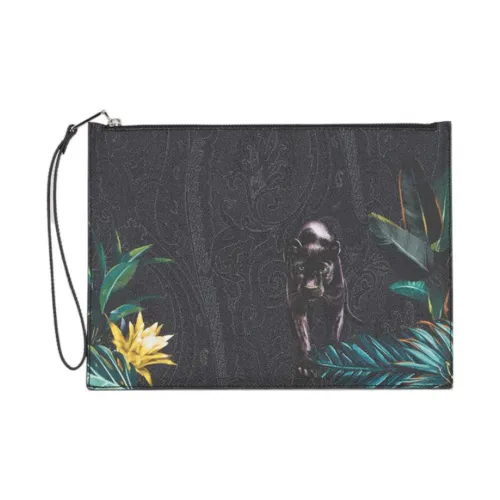 ETRO Calfskin Detail IPad Protective Case Clutch Men's Black